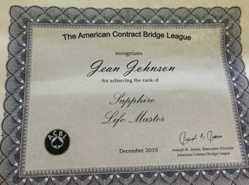 JJs Sapphire Certificate